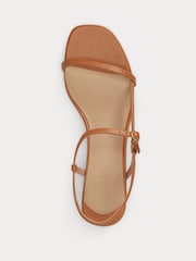 Lauren Ralph Lauren Brown Lainee Mid-Heel Nappa Leather Sandals - Image 4 of 5