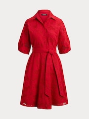 Lauren Ralph Lauren Red Eyelet Voile Balloon-Sleeve Shirtdress - Image 9 of 9