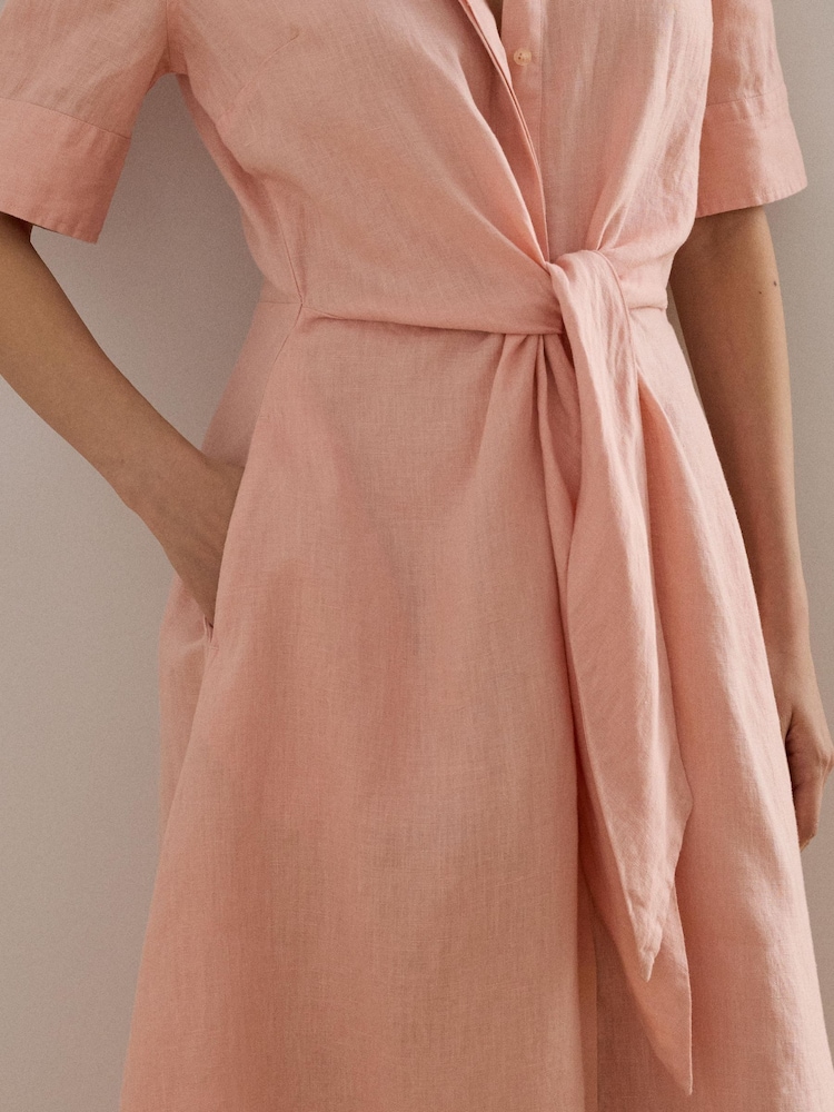 Lauren Ralph Lauren Pink Wakana Elbow Sleeves Day Dress - Image 2 of 4