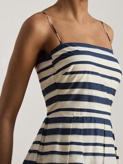 Lauren Ralph Lauren Blue Woven Fit & Flare Dress - Image 2 of 7