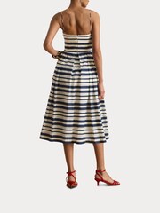 Lauren Ralph Lauren Blue Woven Fit & Flare Dress - Image 3 of 7