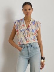 Lauren Ralph Lauren Cream Woven Blouse Blouses - Image 1 of 5