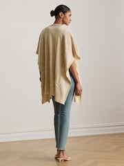 Lauren Ralph Lauren Brown Button-Trim Knit Ruana Poncho - Image 2 of 6