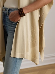Lauren Ralph Lauren Brown Button-Trim Knit Ruana Poncho - Image 4 of 6