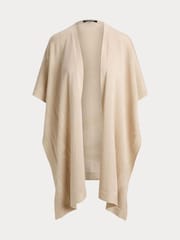Lauren Ralph Lauren Brown Button-Trim Knit Ruana Poncho - Image 5 of 6