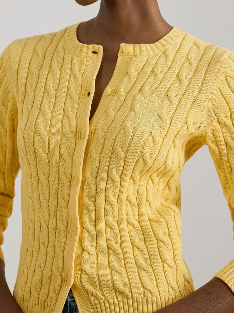 Lauren Ralph Lauren Yellow Ralhan Long Sleeve Cardigan - Image 4 of 4