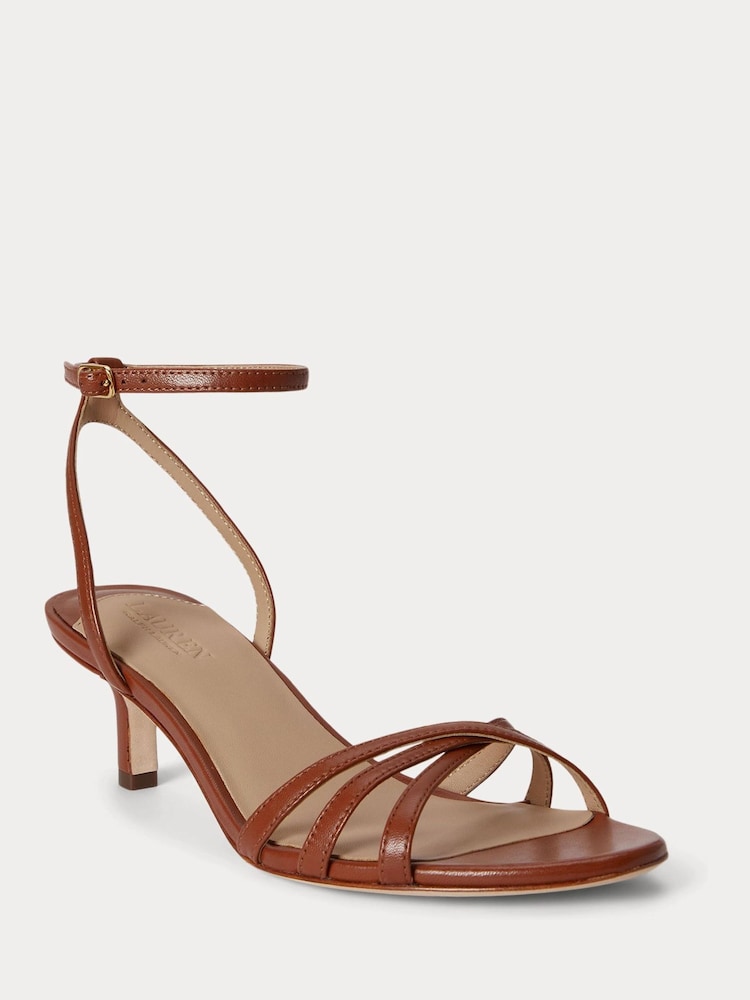 Lauren Ralph Lauren Brown Kendyl Kitten-Heel Sandals - Image 2 of 5