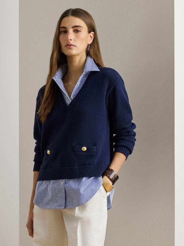 Lauren Ralph Lauren Blue Pullover Sweater - Image 1 of 7