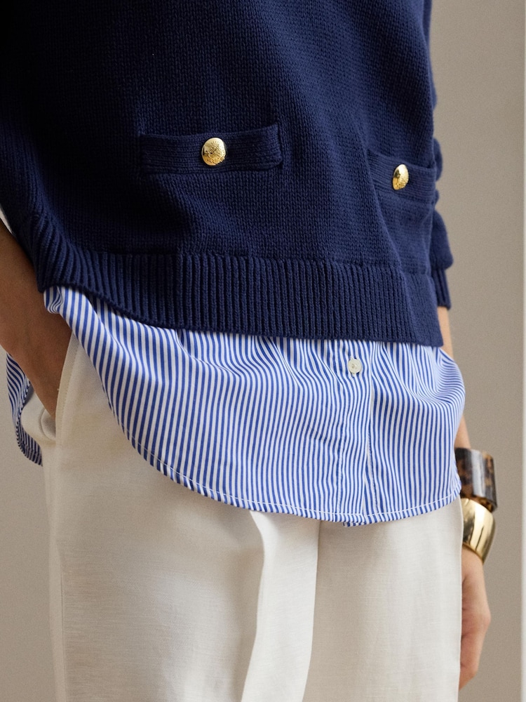 Lauren Ralph Lauren Blue Pullover Sweater - Image 2 of 7