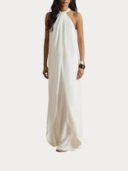 Lauren Ralph Lauren White Woven Wide Leg Jumpsuit - Image 6 of 8