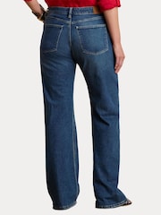 Lauren Ralph Lauren Blue Woven Wide Leg Trousers - Image 3 of 9