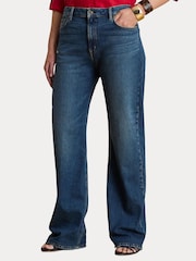 Lauren Ralph Lauren Blue Woven Wide Leg Trousers - Image 4 of 9