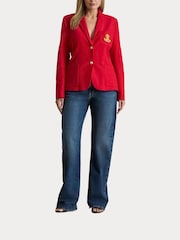 Lauren Ralph Lauren Blue Woven Wide Leg Trousers - Image 6 of 9