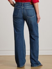 Lauren Ralph Lauren Blue Woven Wide Leg Trousers - Image 8 of 9