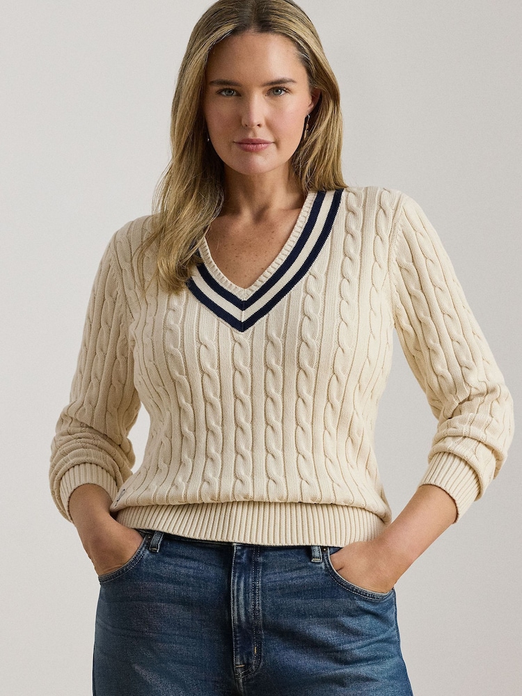Lauren Ralph Lauren Cream Sweater-Pullover - Image 2 of 8 Lauren Ralph Lauren Cream Sweater-Pullover - Image 2 of 8