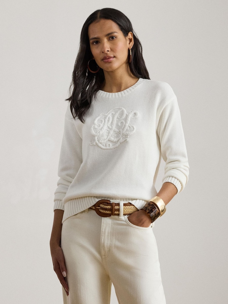 Lauren Ralph Lauren White Sweater Pullover Jumpers - Image 1 of 7