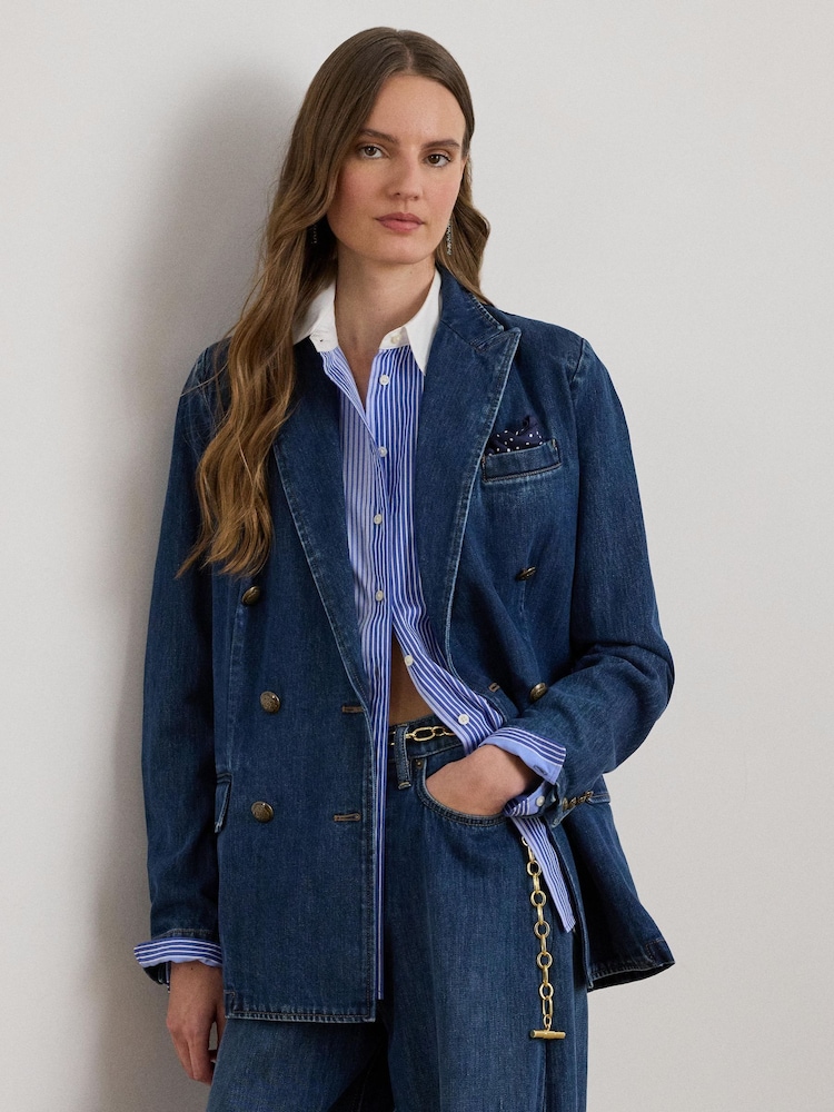 Lauren Ralph Lauren Blue Woven-Blazer/Sport Coat - Image 1 of 6 Lauren Ralph Lauren Blue Woven-Blazer/Sport Coat - Image 1 of 6