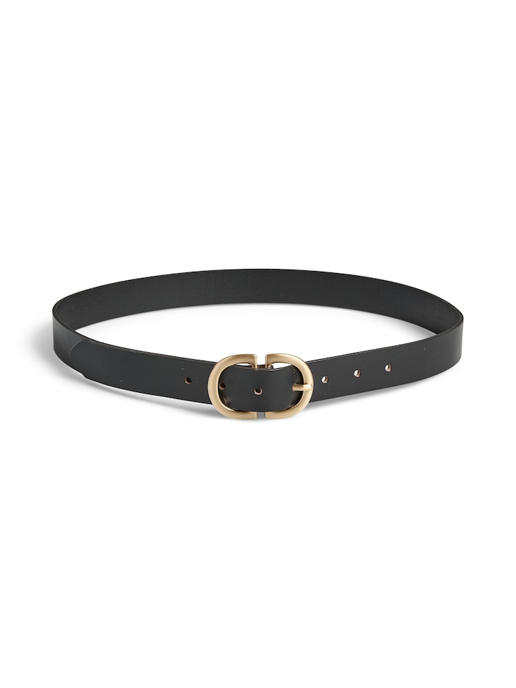 PIECES Black Leather Belt - Image 3 of 3