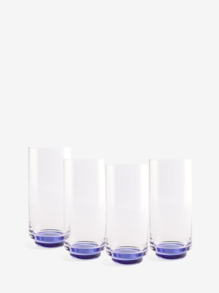 MADE.COM Set of 4 Blue Teia Hi Ball Glasses - Image 3 of 3 MADE.COM Set of 4 Blue Teia Hi Ball Glasses - Image 3 of 3
