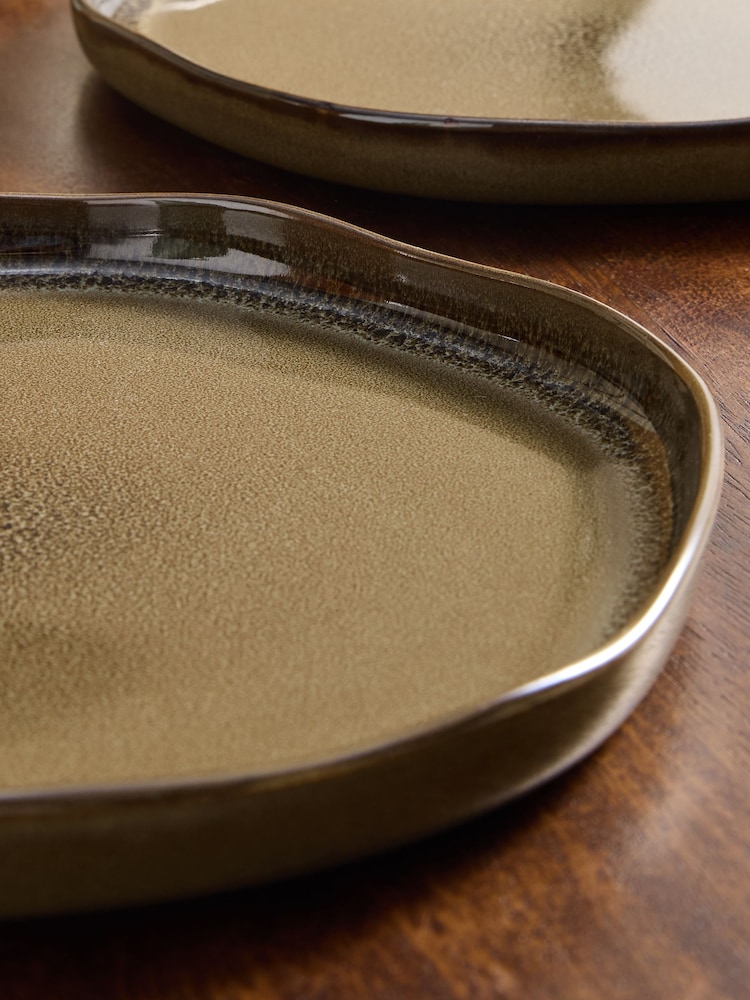 MADE.COM 4 Pack Brown Travellers Rest Dinner Plates - Image 2 of 3