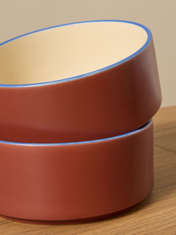 MADE.COM 4 Pack Brown Modern Studio Cereal Bowls - Image 2 of 3