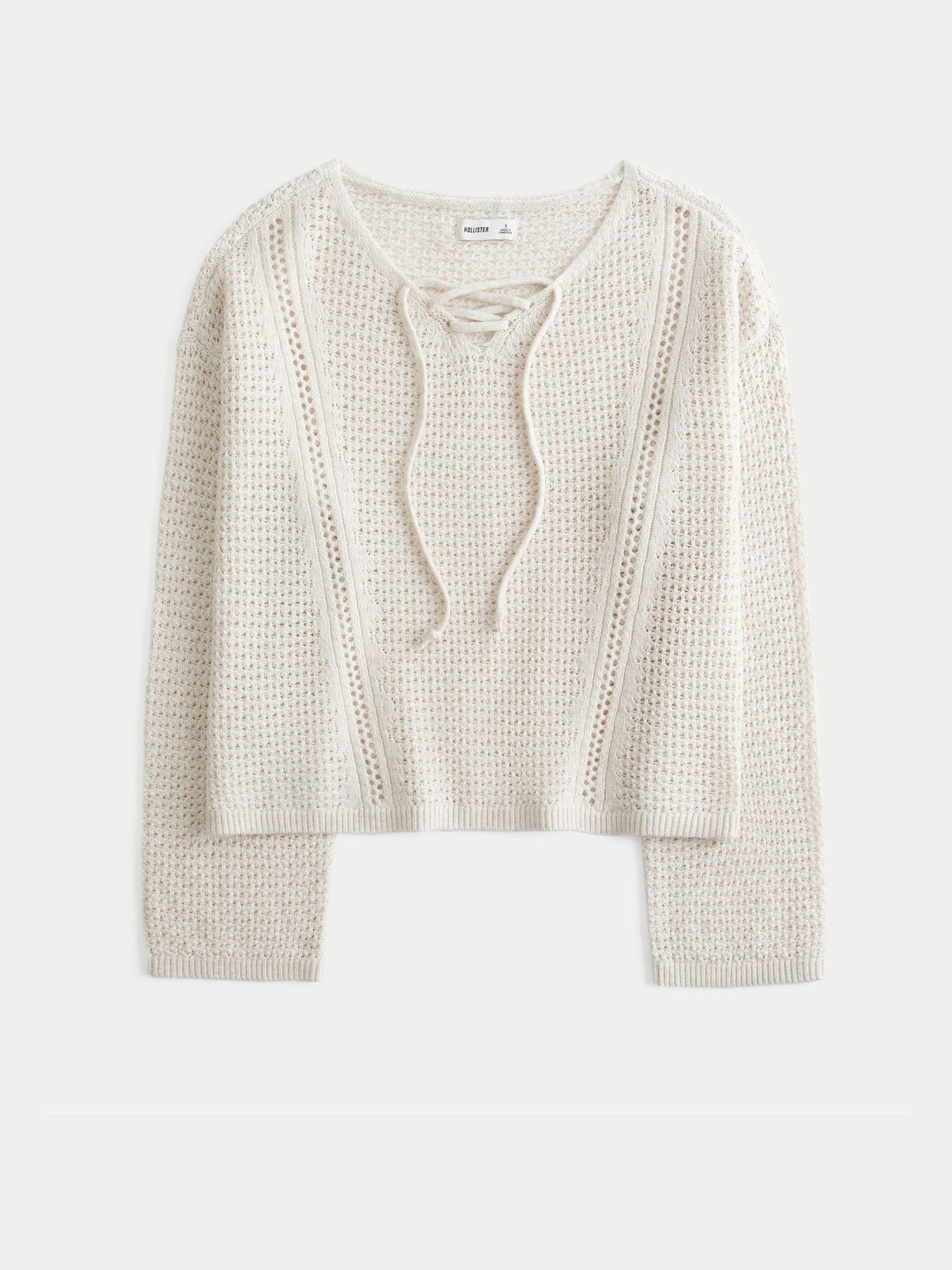 Buy Hollister Natural Stitchy V-Neck Jumper from the Next UK
