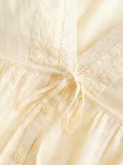 Hollister Yellow Short Sleeve Embroidered Boho Babydoll Top - Image 5 of 5