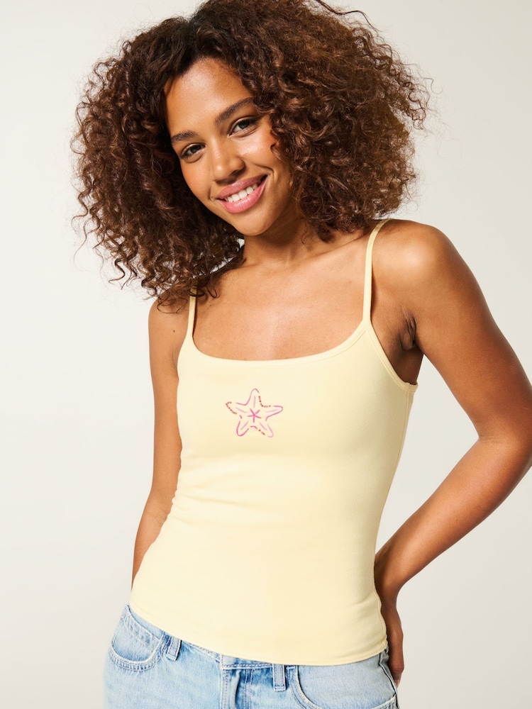 Hollister Yellow Spring Break Reversible Strappy Cami Top - Image 1 of 6