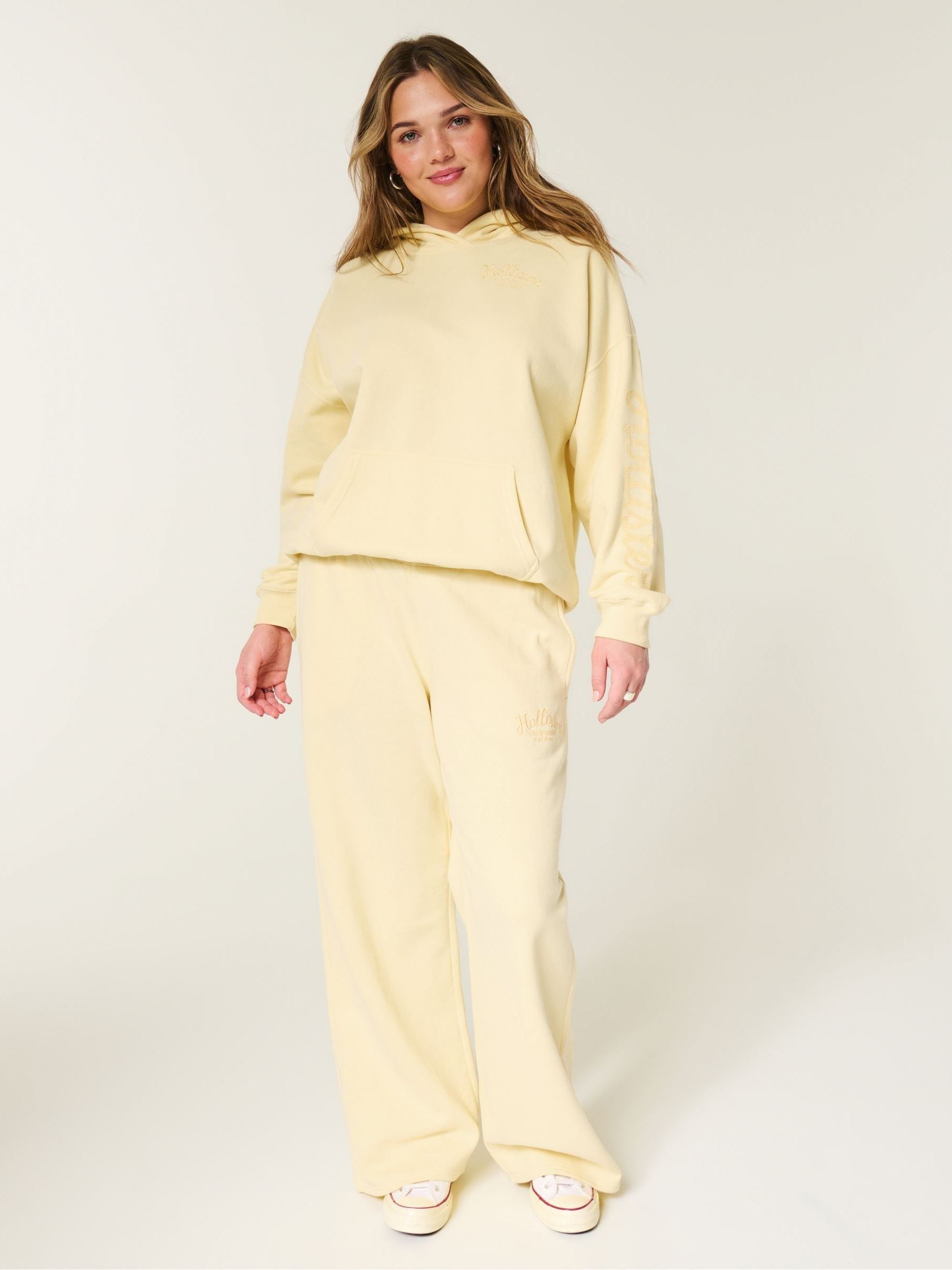 Buy Hollister Yellow Oversized Logo Graphic Hoodie from Next USA