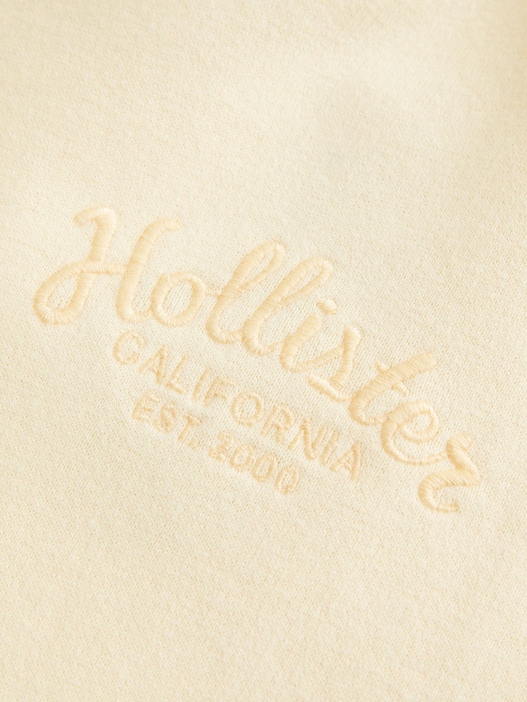 Hollister Yellow Hollister Grey Oversized Logo Graphic Hoodie - Image 8 of 8