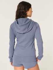 Hollister Blue Zip-Through Hoodie - Image 2 of 4