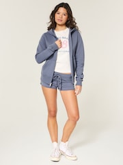 Hollister Blue Zip-Through Hoodie - Image 3 of 4