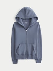 Hollister Blue Zip-Through Hoodie - Image 4 of 4
