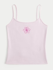 وردي - Hollister Hibiscus Floral Strappy Cami Top - Image 4 of 6