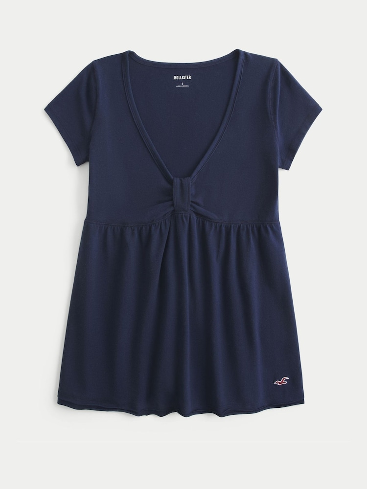 أزرق - Hollister Babydoll Short Sleeve Top - Image 3 of 3