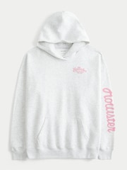 Hollister Grey Hollister Grey Oversized Logo Graphic Hoodie - Image 3 of 4