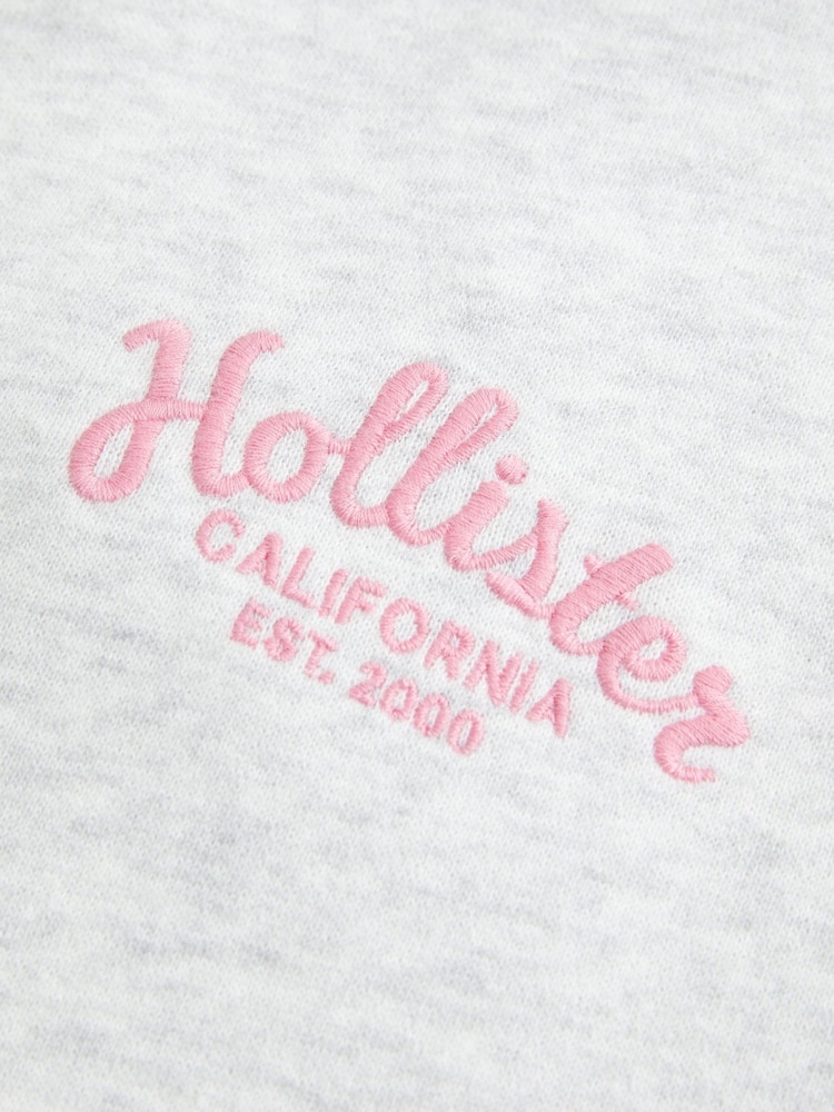 Hollister Grey Hollister Grey Oversized Logo Graphic Hoodie - Image 4 of 4