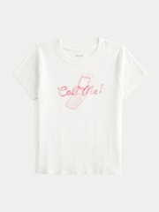 Hollister White Call Me Graphic Baby T-Shirt - Image 3 of 3
