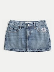 Hollister Denim-Minirock mit Stickerei-Details - Bild 4 von 7