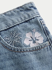 Hollister Denim-Minirock mit Stickerei-Details - Bild 6 von 7