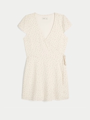 Hollister White Short-Sleeve Wrap Mini Dress - Image 4 of 4