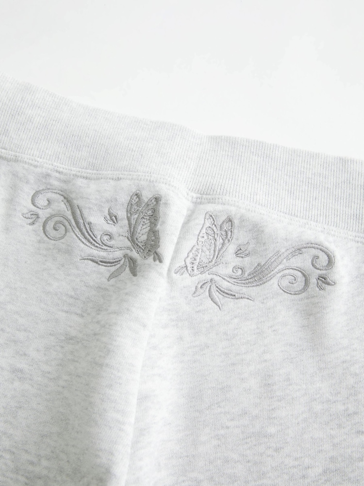 Hollister Grey Butterfly Embroidery Bootcut Sweatpants - Image 3 of 3