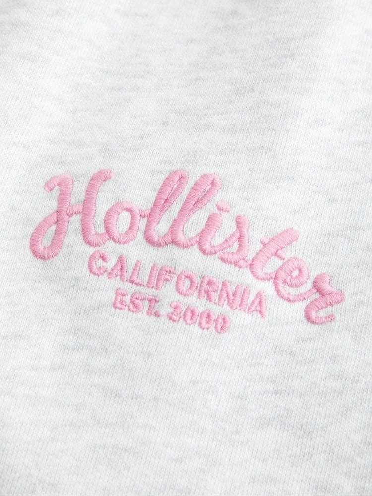 Hollister Light Grey Feel Good Wide Leg Logo Graphic Sweatpant Joggers - Image 5 of 5