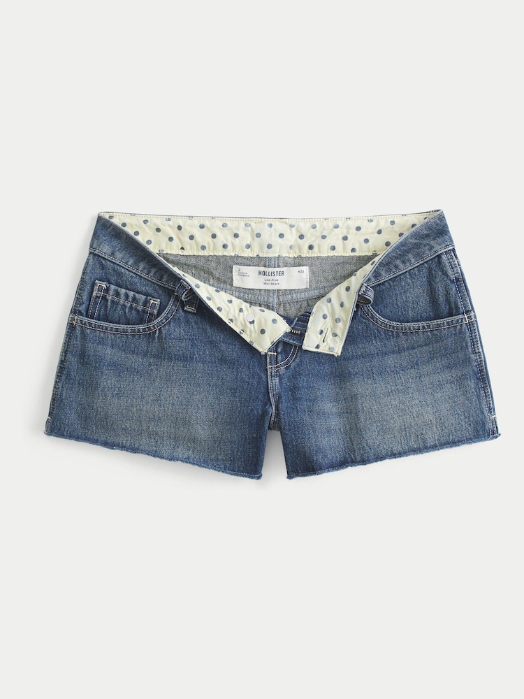 Hollister Blue Low Rise Denim Mini Shorts - Image 5 of 5 Hollister Blue Low Rise Denim Mini Shorts - Image 5 of 5