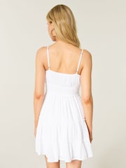 Hollister White Smocked Mini Dress - Image 2 of 4