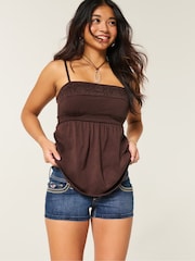 Hollister Blue Ultra Low-Rise Dark Wash Denim Shortie Shorts - Image 1 of 5