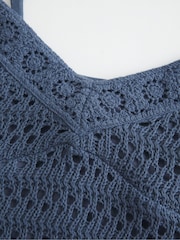 Hollister Blue Ramadan Knitted Strappy Midi Dress - Image 2 of 2