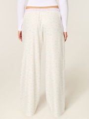 Hollister White Contrast Waist Baggy Flannel Pants - Image 3 of 5