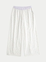 Hollister White Contrast Waist Baggy Flannel Pants - Image 5 of 5