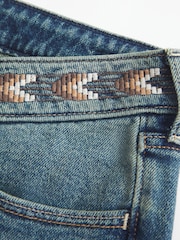 Hollister Blue Ultra Low-Rise Medium Wash Embroidered Flare Jeans - Image 5 of 5